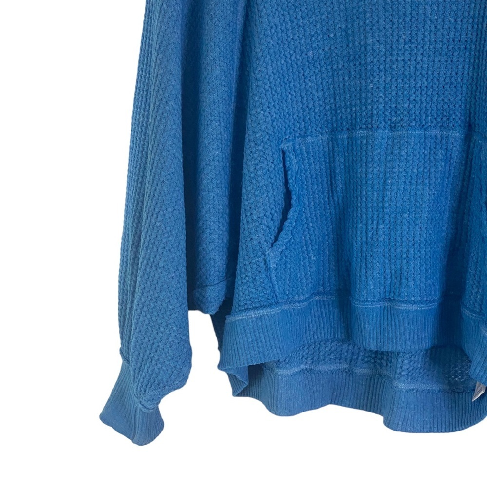 Free People West End Waffle Knit Thermal Top Blue Skies Size XS - Picture 4 of 7